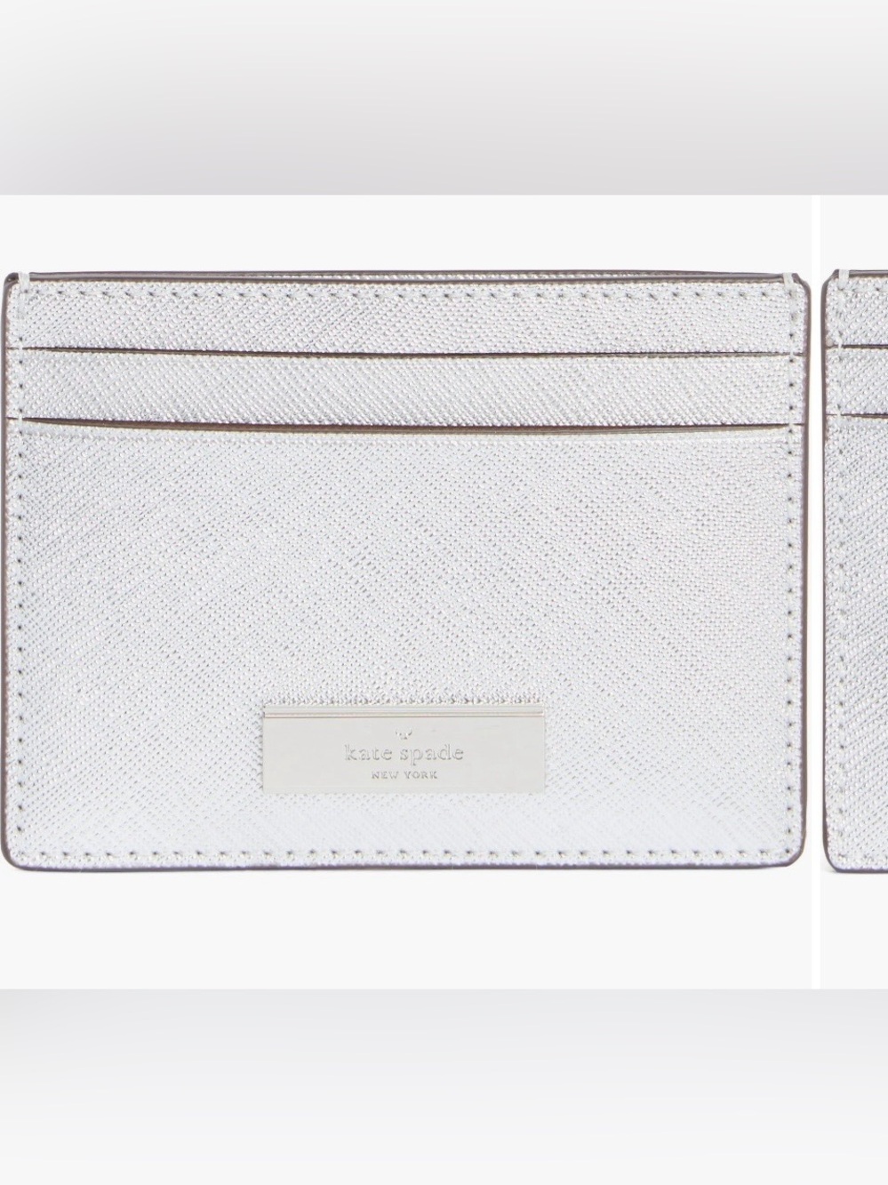 Kate Spade Metallic Silver Cardholder NWT